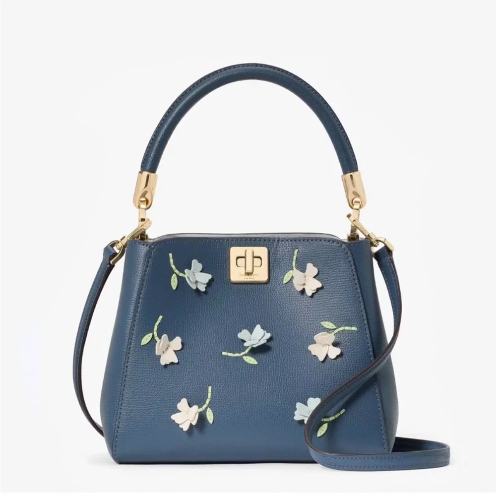 Kate Spade floral appliqué crossbody satchel - Picture 1 of 9